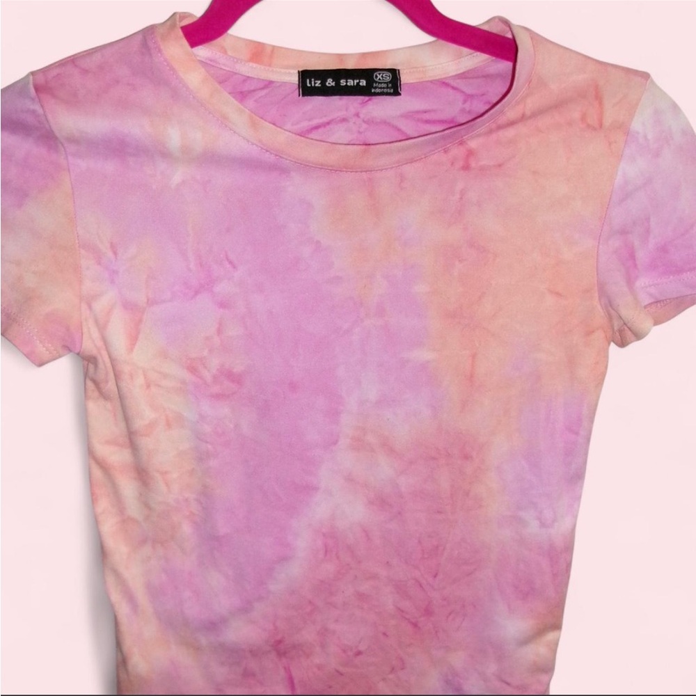 Girls' Pink Tie-Dye Short Sleeve Tee